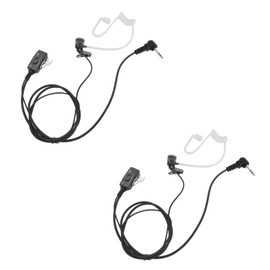 PZYPYM 2Pack VOX Ptt Earpiece with Mic Acoustic Tube Walkie Talkie Headset FBI Style Earpiece for 1 Pin 2.5mm Talkabout tp260 tp480 2-Way Radios