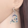 Enamel Alloy Mothers Day Double Monkey Earrings Heart Drop Dangle