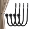 HOJLKLD Curtain Holdbacks, 4 Pcs Wall Mounted Metal Curtains Hook