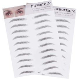 Pegatinas para Cejas 2 Piezas de Papel Negro, Realistas Cejas Ligeras o Escasas, Uso Temporal, Adecuado para Mujeres y Principiantes