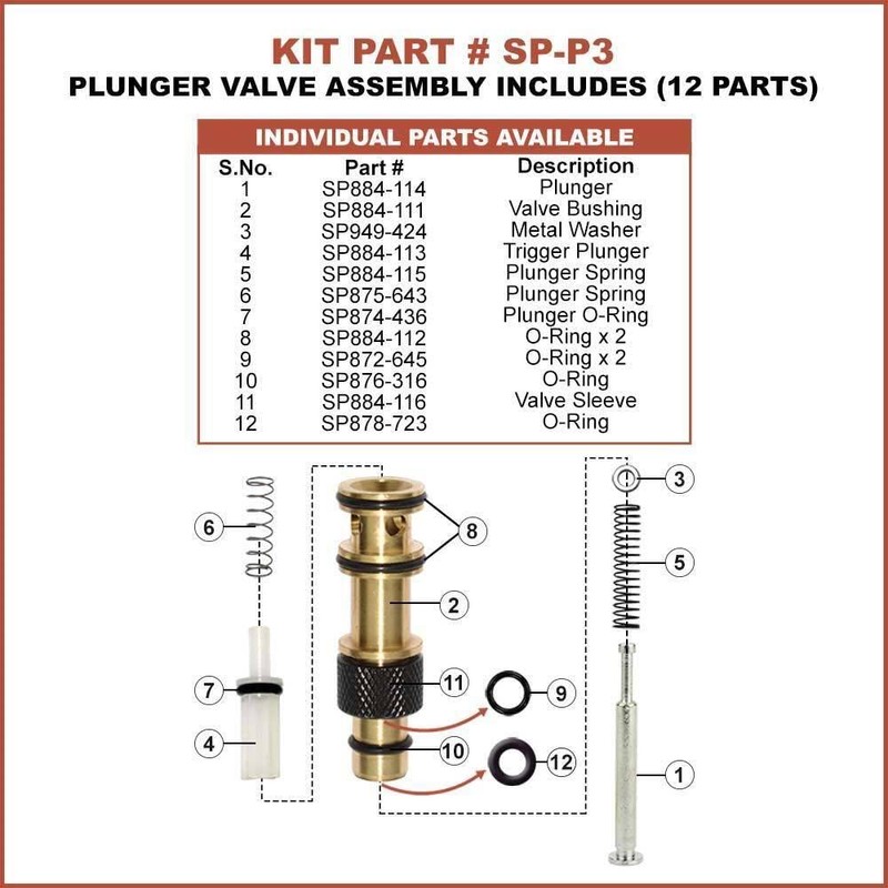 2 Sets Plunger Valve Assembly For Hitachi NR83A / A2