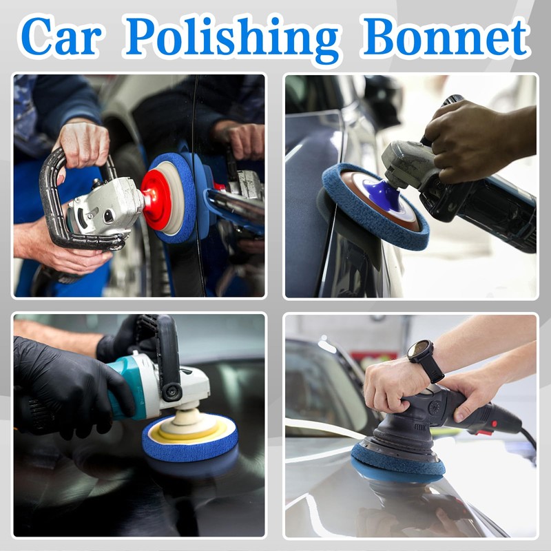Buffing Bonnets Kit - 12pcs Polishing Bonnets for 9-10 Inch