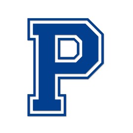 Applicable Pun Varsity Letter P - Vinyl Decal for Outdoor Use on Cars, ATV, Boats, Windows and More - Blue 11 Inches Tall