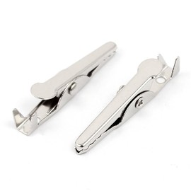 uxcell Metal Non-insulated Test Alligator Electrical Clip Clamp Connector 28mm Long 100 Pcs Silver Tone