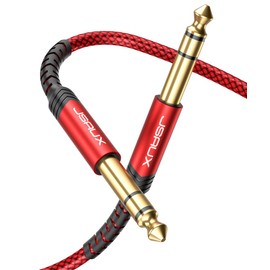 JSAUX Guitar cable, 6.35 mm Instrument Cable, Electric Guitar Cable, TRS Stereo 6.35 mm To 6.35 mm Guitar Cable, 1/4 Inch Jack Cable for Guitars, Keyboards, Bass, Amplifiers and Other Audio Devices