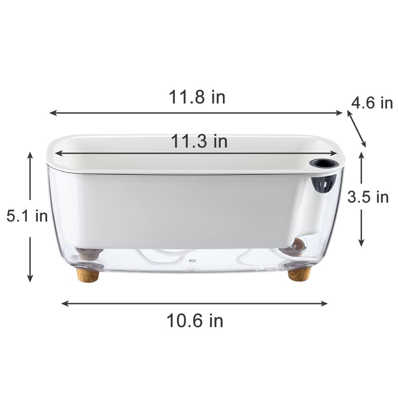 5 Pack Rectangular Planter 11.8 x 4.6 in Self Watering