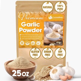 Lavendium, Premium 25oz Garlic Powder, 100% Natural and Pure from Garlic, Rich Flavor, Perfect for Cooking & Seasoning, No Additives, No Gluten, No Sugar, Vegan