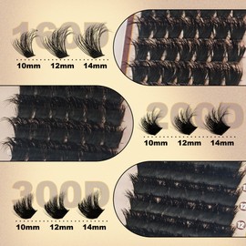 Wispy Lash Clusters 10-14mm D Curly Volume Mink Short Lashes by INSPEAUTY