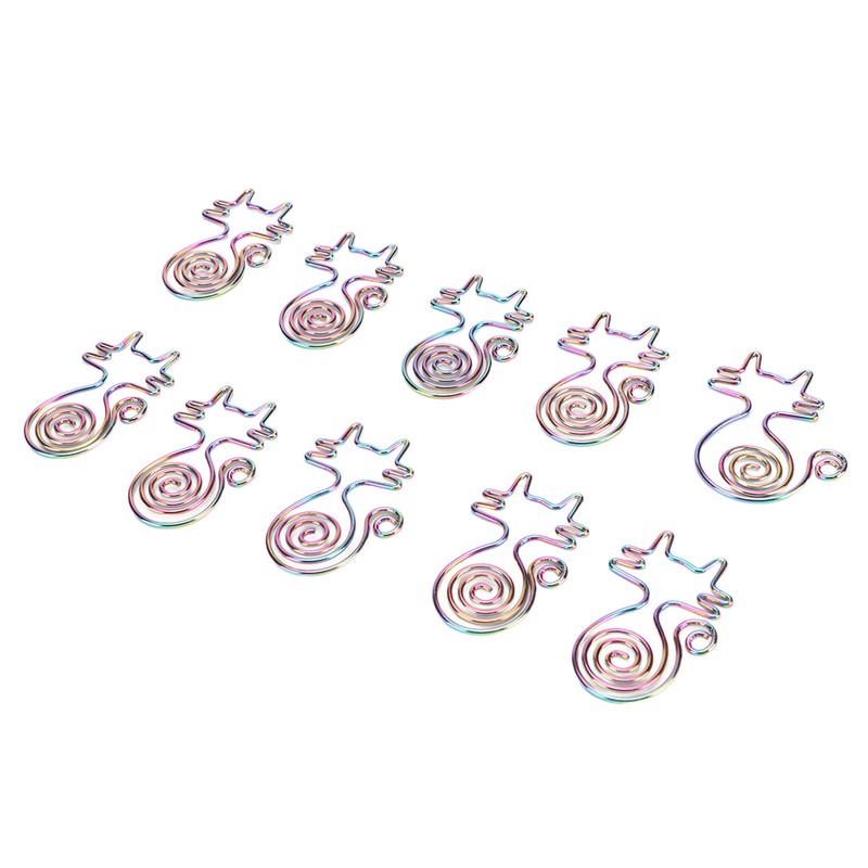 100pcs Cat Shape Paper Clips Colorful Plating Process Increased Slip
