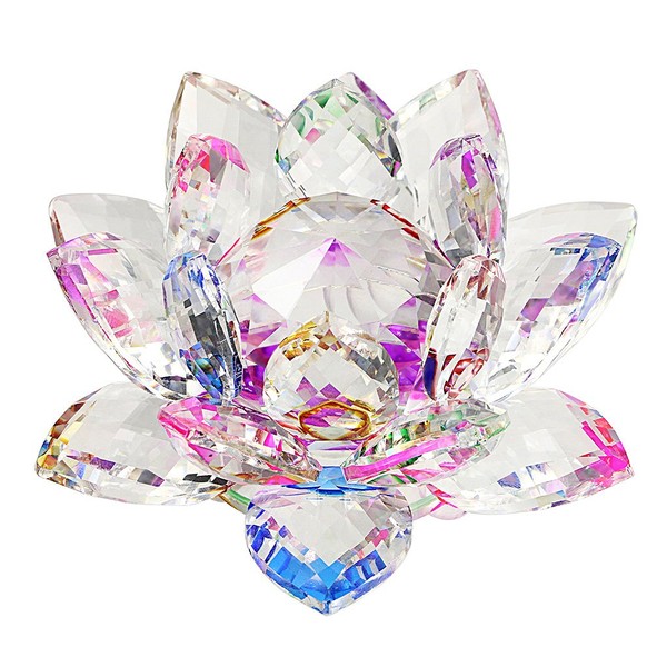 SUMNACON Lotus Flower Crystal Flower for Home Decoration Birthday Party (100mm, Multi-Colour)