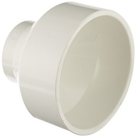 Spears P102 Series PVC DWV Pipe Fitting, Reducing Coupling, 4" x 2" Hub