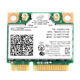 7260HMW Mini Tarjeta PCIe WiFi para PC portátil, doble banda inalámbrica AC 7260, Bluetooth 802.11ac, compatible con Windows 7/8/10