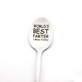 Funny Gifts for Dad Birthday Gifts World's Best Farter I Mean Father Spoon Gifts for Fathers Day Christmas Thanksgiving Gifts Dad Gifts from Daughter Son Kids
