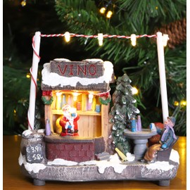 Christmas Concepts® 5"/ 13cm LED Light Up Christmas Market Scene (Wine Bar Cabin)
