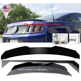 SDeelCase Matt Black Decklid Gurney flap Wing Wickerbill For 10-14 Mustang GT Spoiler