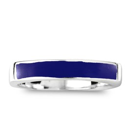 AeraVida - Anillo rectangular de plata de ley 925 con incrustaciones de lapis-lázuli azul de imitación | Anillos de boda clásicos para mujer, anillos de plata de ajuste cómodo casual para mujer, regalo para mujer, 7, Resina Metal, no conocido