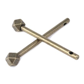 Crapyt Chinese Antique Lock Latch Lock Bolt Mystery Bronze L95mm/3.74" 30g Brass Vintage 2 PCS Door/Cabinet Hardware Key Latch Latch Decorative Locking Pin