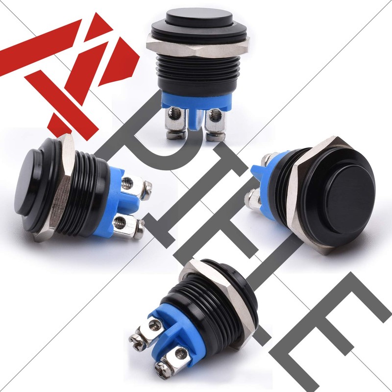 APIELE 16mm Momentary Push Button Switch High Round Cap Waterproof