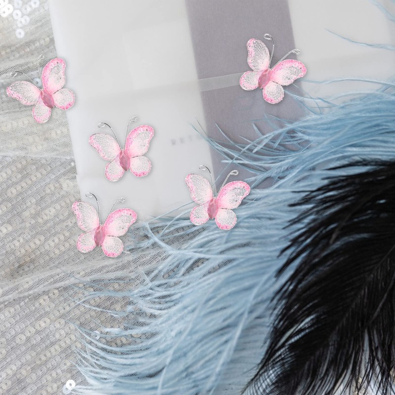 Beaupretty - Juego de 50 mariposas para manualidades (malla transparente,
