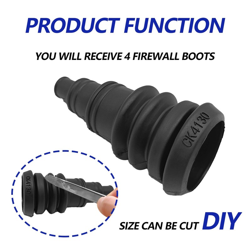 Icyhaws Firewall Boot Universal Rubber Grommets for Wire Bundles 3/8"