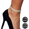 TRHDFW Layered Beach Rhinestones Anklet Silver Ankle Bracelets Crystal Foot