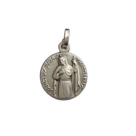 I G J Medal of Saint Jude Thaddeus Sterling Silver 925 - Patron Saint of Impossible Cases (St. Judas Full Figure)