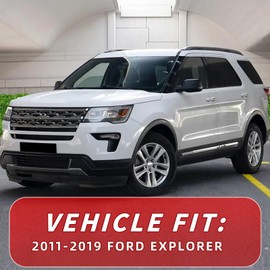 in Channel Rain Guards Fit for Ford Explorer 2011 2012 2013 2014 2015 2016 2017 2018 2019, Durable Vent Window Visors, Smoke Tinted Wind Deflectors, Vent Shade Shield, 4 PCS