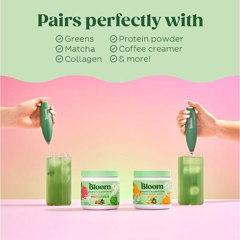 Bloom Nutrition Milk Frother, Hand Mixer, Electric