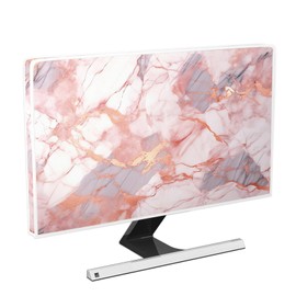 Baocicco Waterproof Monitor Dust Cover 22,23,24,25 Inch Anti-Static Dustproof Protective Full Body Cover for Computer Screen Sleeve Compatible with iMac 24,22-25 PC,Desktop and TV,Pink Marble