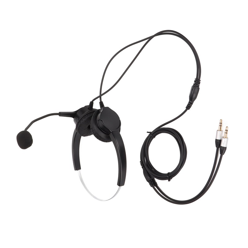 Call Center Headset Dual 3.5mm Plug Hearing Protection Noise Cancelling