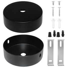 URHRHU Canopy Metal Black 100 x 24 mm Canopy Lamp Ceiling Light Connection Metal Junction Box Canopy Rosette Suitable for Lamps