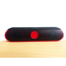 Bass Jaxx Duo Portable Speaker + Smartphone and Tablet Holder red Metal Grill