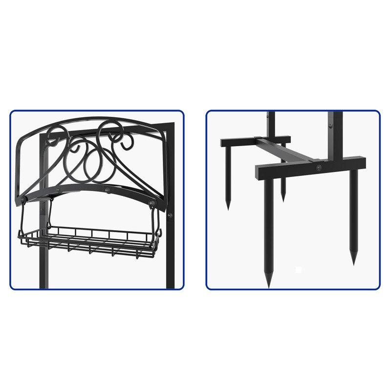 Fire Beauty Heavy-Duty Portable Garden Hose Holder with Storage Basket,120+