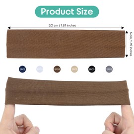 12 Yoga Hair Bands, Running Headband, 5 cm Wide, Soft Headband, Thin Headband, Women, Soft Fabric Headband, Non-Slip Elastic Wide Headband, Sweat Hair Bands for Running, Cycling
