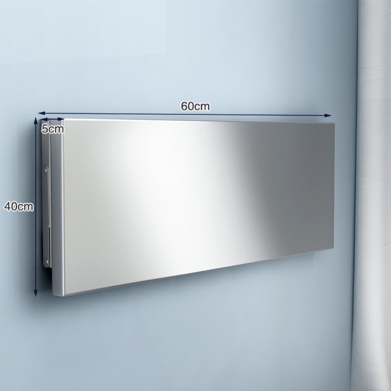 23.6 * 16in Medium Stainless Steel Folding Wall Shelf |