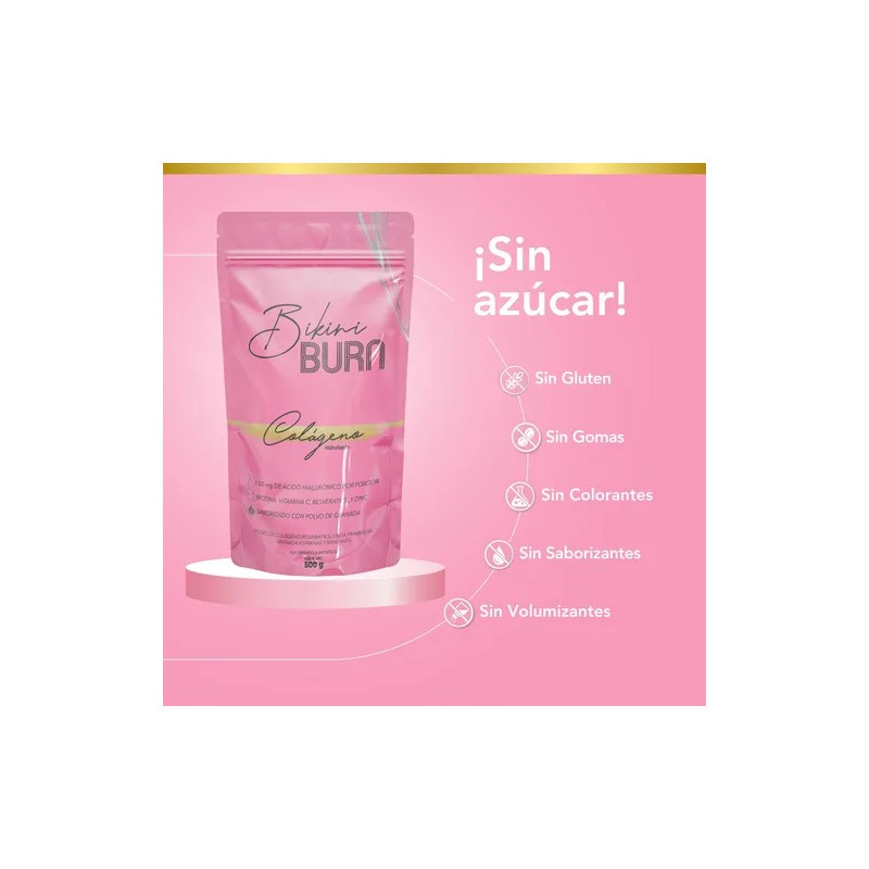 Bikini Burn Colágeno Hidrolizado Polvo Sabor Frutos Rojos 500g
