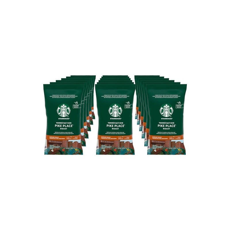 Starbucks, SBK12411960, Pike Place Ground Coffee, 18 / Box