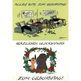 Inkognito Set of 10 Post Start A6 | Pack of 10 Loriot 2 | Happy Birtday Cards with Loriot | Congratulations and Congratulations on Birthday with Joke, Charm and Satiere