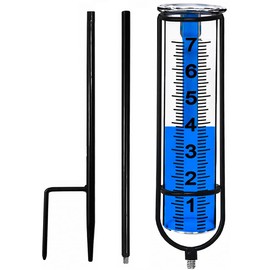 Tiardey Outdoor Rain Gauge with Iron Bracket Anti-Cold and Anti-Crack Anti-Deformation for Yard Garden Lawn Decoration