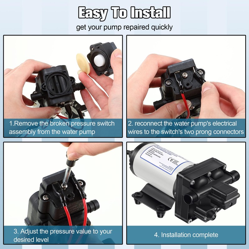 Dreyoo 40-80 PSI Water Pressure Pump Pressure Switch Assembly for