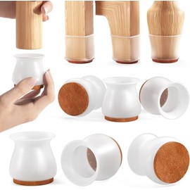 Chair Leg Floor Protectors –40 Pcs | Prevent Scratches, Reduce Noise, Anti-Slip | Furniture Leg Covers for Chair, Stool Table Transparent Color