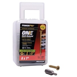 Power Pro 116822 - Tornillos multimateriales de cabeza plana, #6 x 1 pulgada, acero recubierto de epoxi, sujetadores para madera, metal, hormigón, pan
