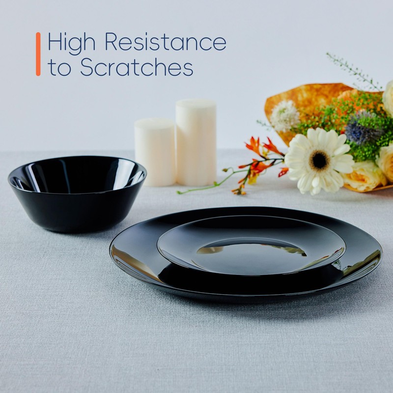 Dinnerware Sets for 6, LaGlint 18 Pieces Opal Glass Plates