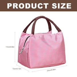 AMONENZ Pack of 2 Small Thermal Bags, Rose Red and Red Lunch Box Bag, Portable Insulated Lunch Bag, Foldable Lunch Bag for School, Office, Picnic