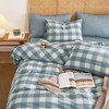 Wake In Cloud - Gingham Cotton Duvet Cover Set, Plaid