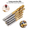 5 pcs Flute Tap Titanium Plated HSS Spiral Tapping Flute