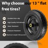 13" Flat Free Wheels Replacement for GOR Garden Cart Tires,