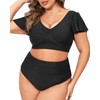 Daci Plus Size Two Piece Swimsuits - High Waisted Bikini