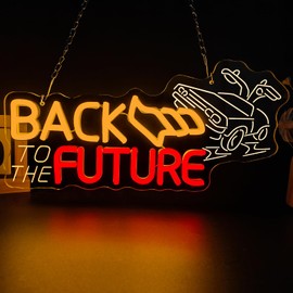 Back To The Future Neon Sign Dimmable Movie Neon Light for Wall Decor Future Car LED Sign for Bedroom Party Club Hotel Wall Art Lights Movie Fans Birthday Gifts