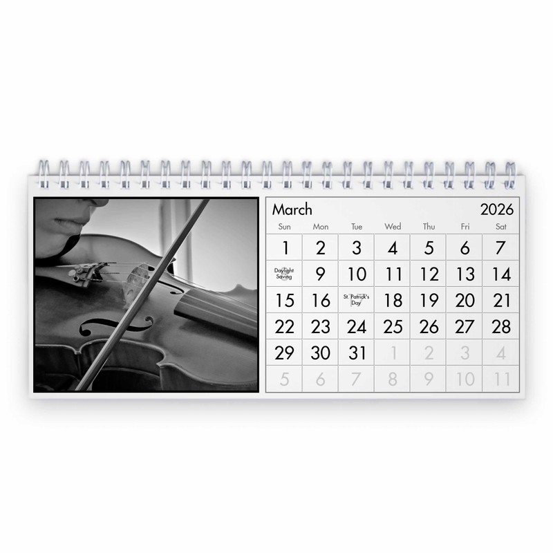 Violin 2026 Desk Calendar